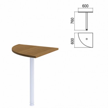 Стол приставной угловой "Арго", 600х600 мм, БЕЗ ОПОРЫ, орех