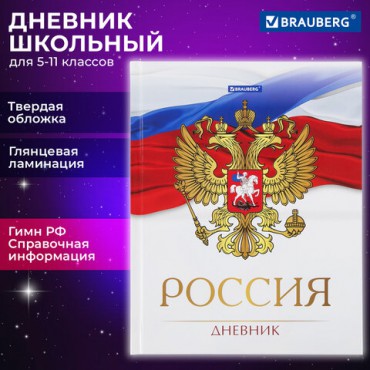 Дневник 5-11 класс 48 л., твердый, BRAUBERG, глянцевая ламинация, с подсказом, "Символика 2", 106067